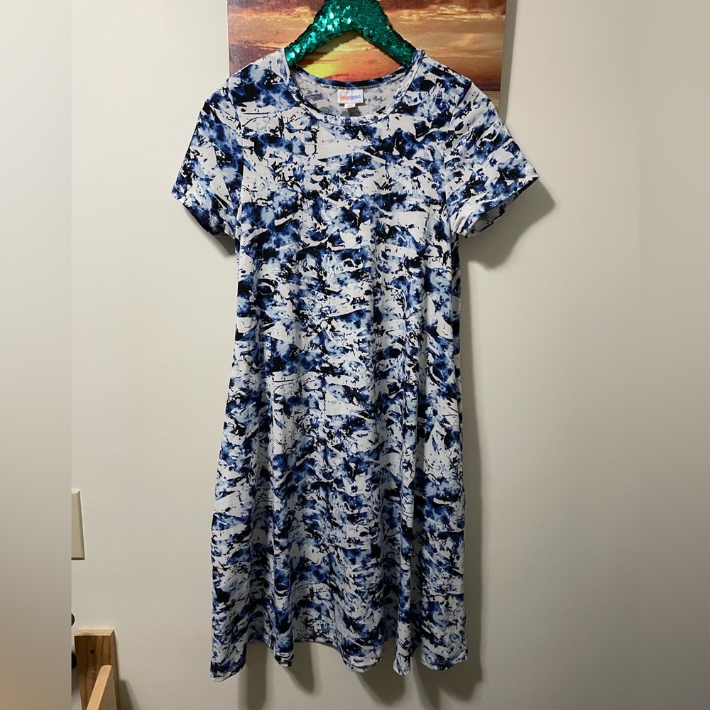 LuLaRoe swing dress Blue and White jessie dress Knee-Length Casual